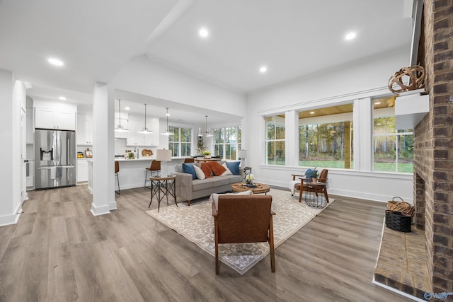 living room featuring hardwood / wood-style floors