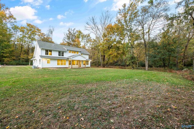 view of yard with a porch