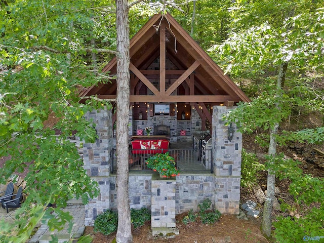 exterior space featuring a gazebo