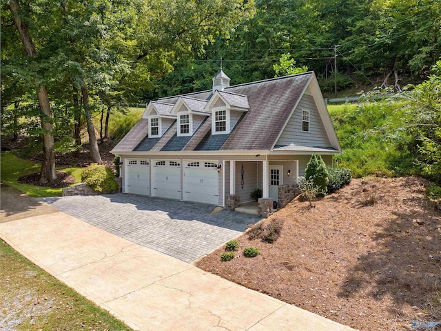 view of front of house with a garage