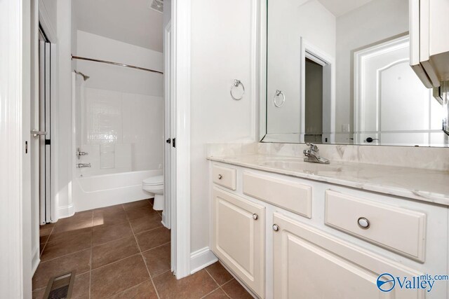 118 Conservancy Dr, Madison, AL 35758 - full bath featuring vanity, tile patterned flooring, and shower / bath combination