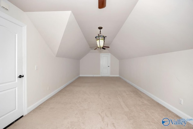 118 Conservancy Dr, Madison, AL 35758 - bonus room with light colored carpet, vaulted ceiling, and a ceiling fan