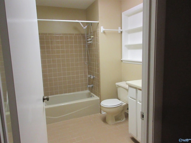 109 Colonial Dr, Scottsboro, AL 35768 - bathroom featuring toilet, tile patterned floors, shower / bathing tub combination, and vanity