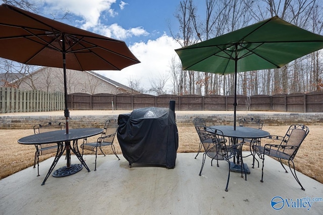 view of patio featuring area for grilling