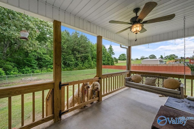 713 Rabbittown Rd, Glencoe, AL 35905 - view of patio featuring ceiling fan