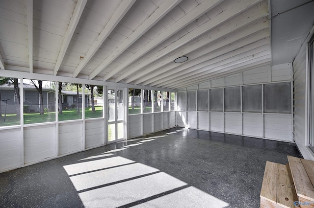 2501 Andrew Jackson Way NE, Huntsville, AL 35811 - unfurnished sunroom featuring beam ceiling