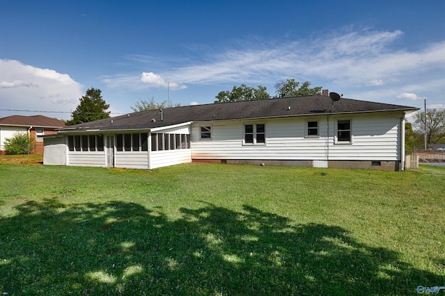 2501 Andrew Jackson Way NE, Huntsville, AL 35811 - rear view of property featuring crawl space, a sunroom, and a yard