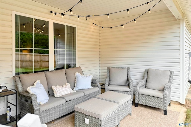 view of patio / terrace featuring an outdoor hangout area