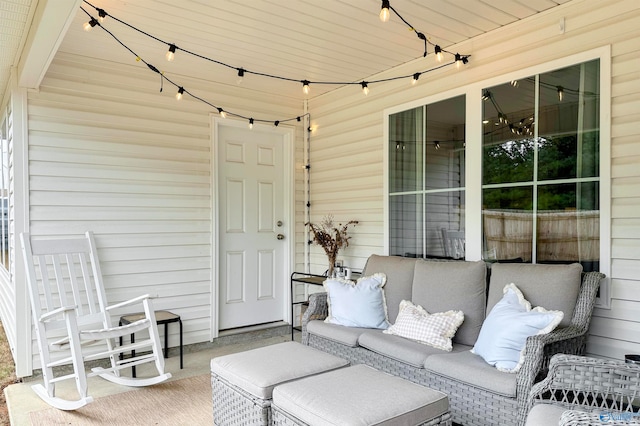 view of patio featuring an outdoor hangout area