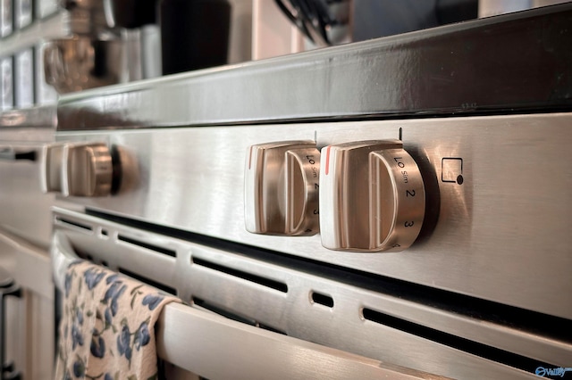 details featuring stainless steel range oven