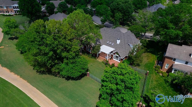 bird's eye view with a residential view