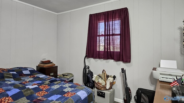 bedroom featuring ornamental molding