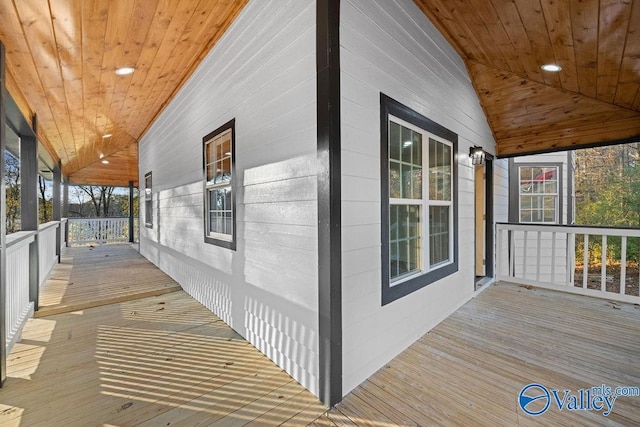 wooden terrace with covered porch