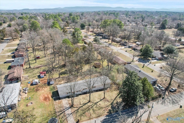 birds eye view of property featuring a mountain view