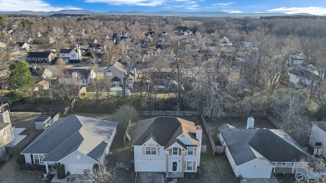 bird's eye view with a mountain view