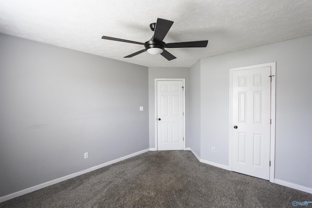 3790 Christopher Ave, Southside, AL 35907 - unfurnished bedroom featuring baseboards, a ceiling fan, carpet flooring, and a textured ceiling