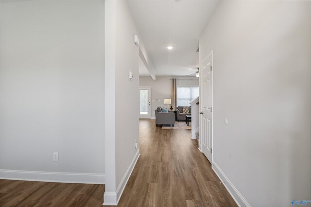 16821 Demi Dr, Athens, AL 35613 - corridor with wood finished floors, baseboards, and recessed lighting