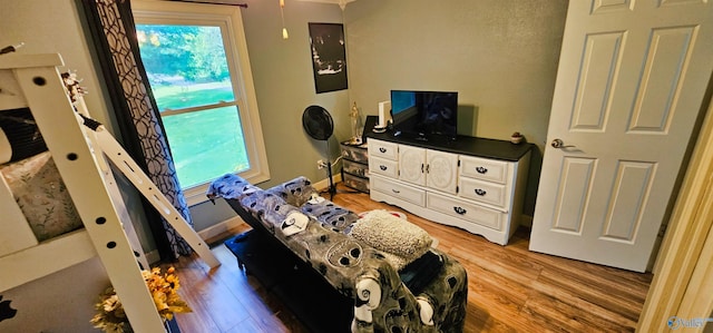 interior space with light hardwood / wood-style floors