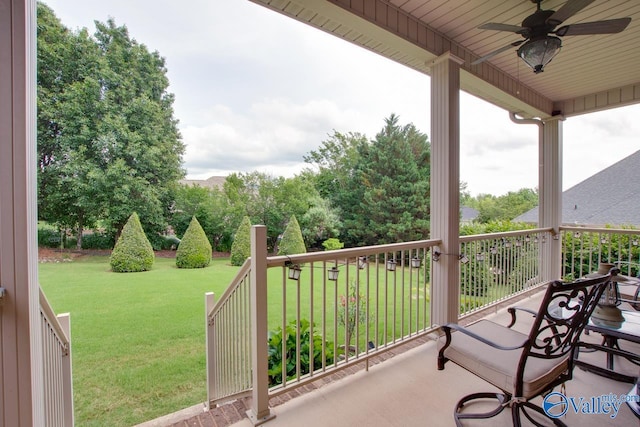 2701 Arbor Oak Dr SE, Owens Cross Roads, AL 35763 - balcony with ceiling fan