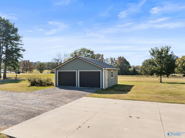 view of detached garage
