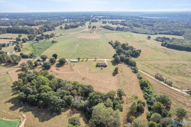 aerial view featuring a rural view