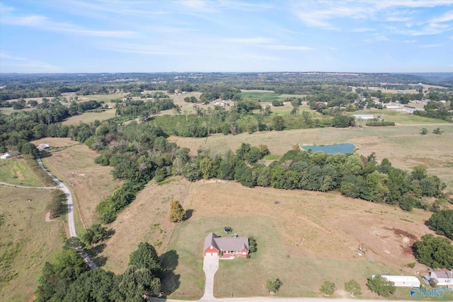 aerial view with a rural view