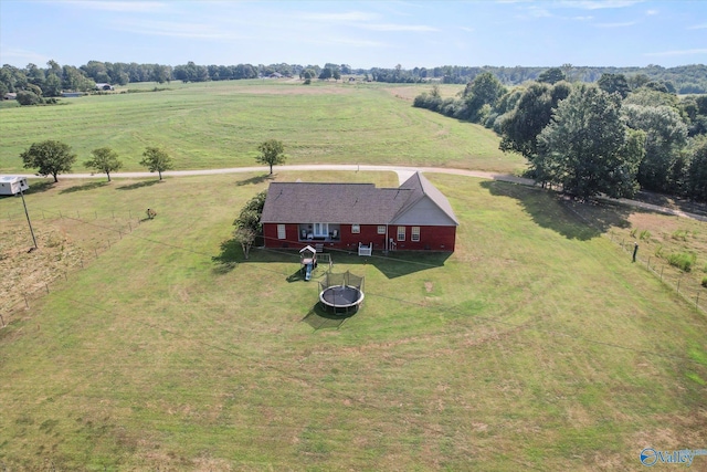 bird's eye view with a rural view