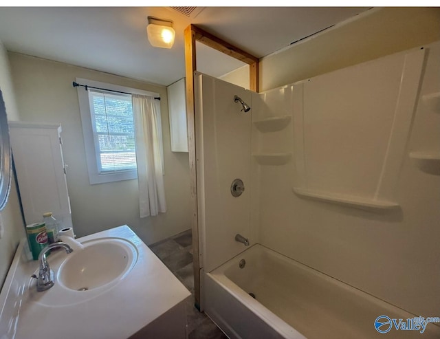 bathroom with  shower combination and vanity