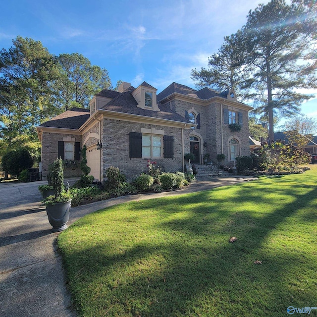 view of front of house featuring a front lawn