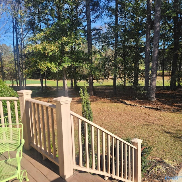 view of yard with a deck