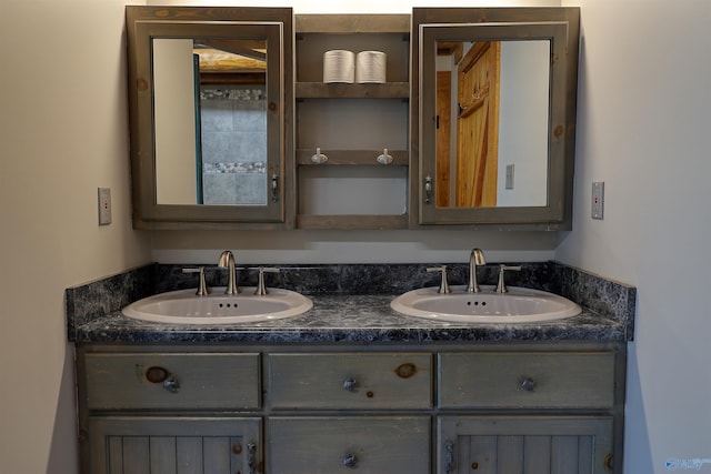 bathroom with double sink vanity