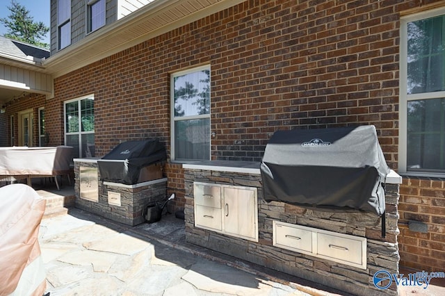 view of patio with grilling area and area for grilling