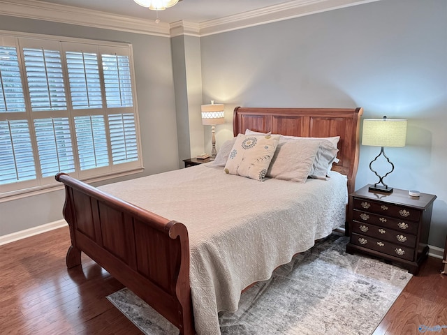 3205 Germantown Pl, Decatur, AL 35603 - bedroom featuring baseboards, wood finished floors, and crown molding