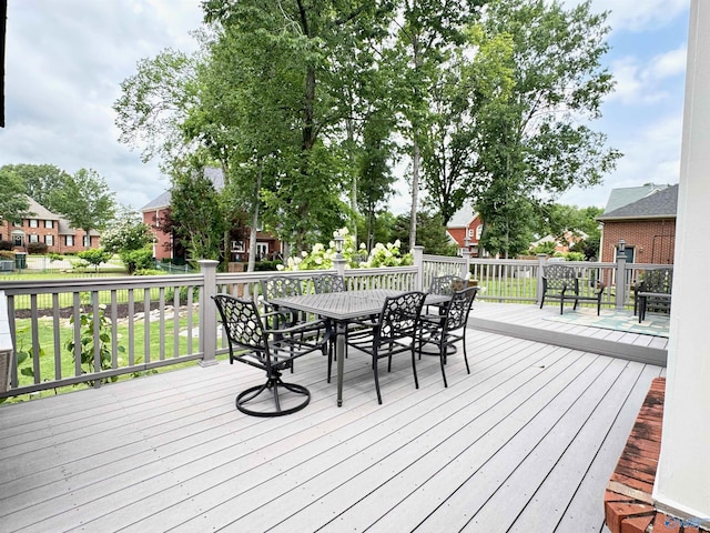 3205 Germantown Pl, Decatur, AL 35603 - deck with outdoor dining space and a residential view
