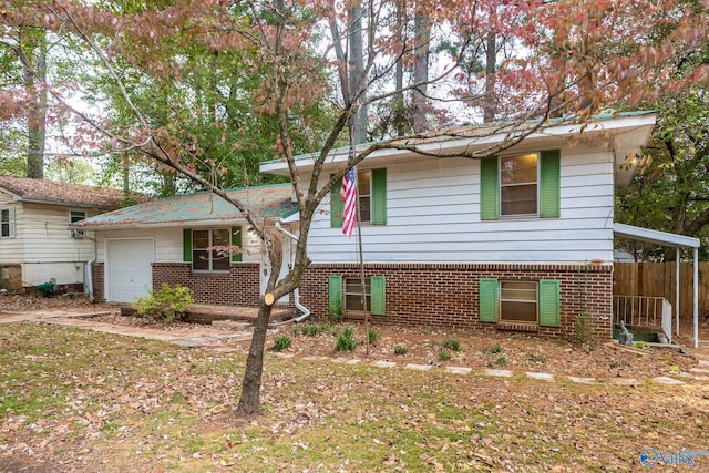 split level home with a garage