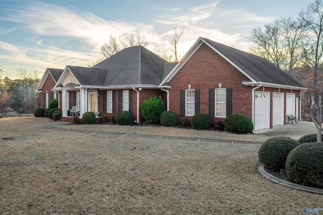 view of front facade with a garage