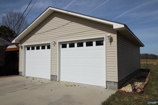 view of garage