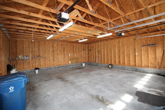 garage featuring a garage door opener