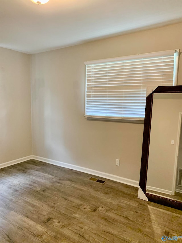 empty room featuring wood-type flooring