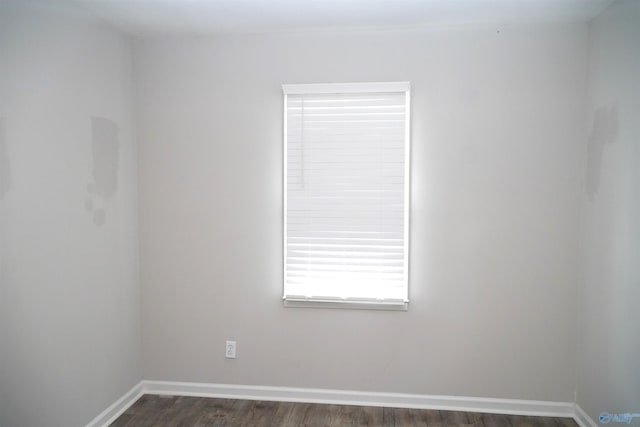 spare room featuring dark wood-type flooring