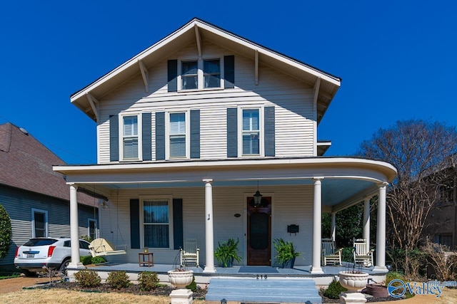 view of front of property with covered porch