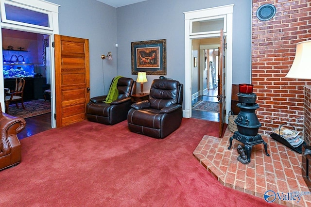 living room with carpet flooring