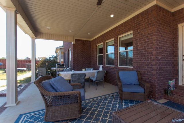 view of patio with an outdoor living space