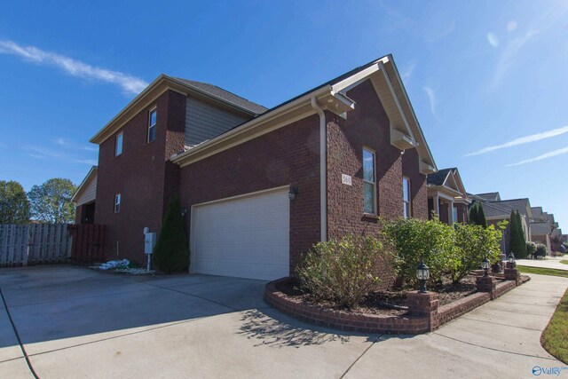 view of home's exterior with a garage