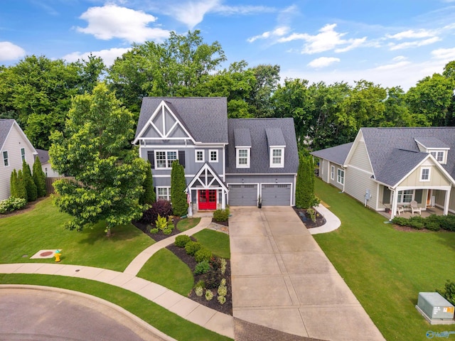 2654 Mountain Stream Way, Owens Cross Roads, AL 35763 - view of front of house with a garage, concrete driveway, a front yard, and roof with shingles