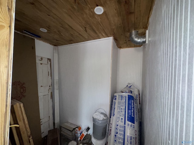 miscellaneous room featuring wood ceiling
