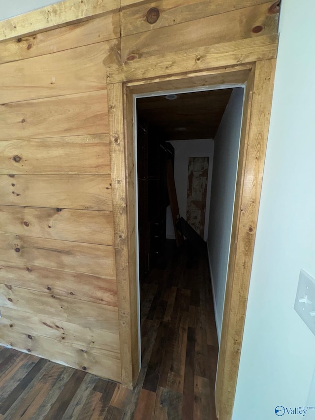 hall featuring dark wood finished floors