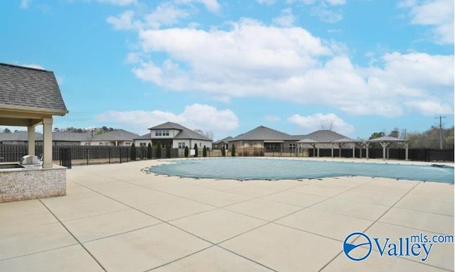 view of pool featuring a gazebo and a patio area