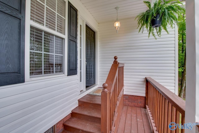 deck with a porch