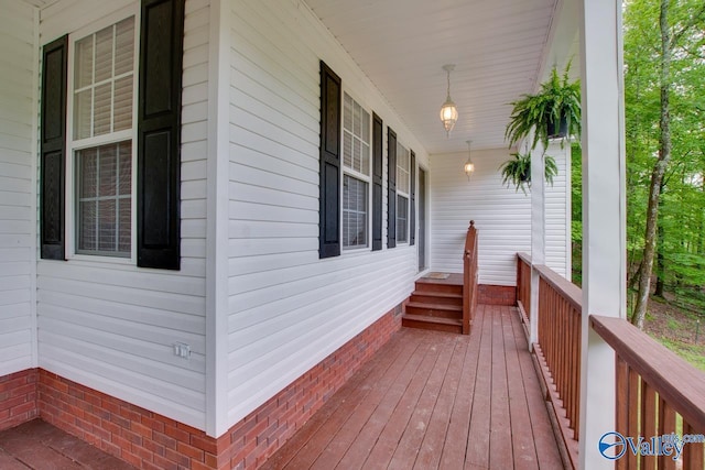 wooden deck with a porch